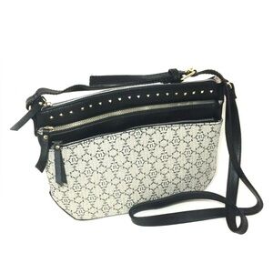 Nanette Lepore Shoulder & Crossbody Bag Black & White, N Print, 3Zippers&Rivets